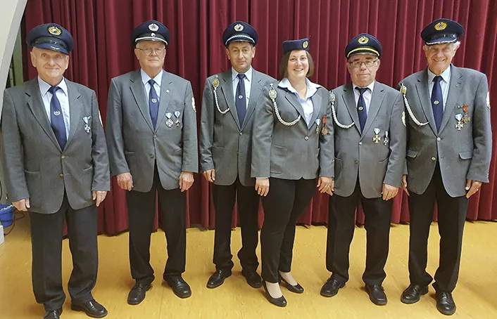 Im Foto von links nach rechts: Kurt Greiner, Rudolf Große, Christian Müller, Silvia Müller, Anton Ley, Gernot Keller